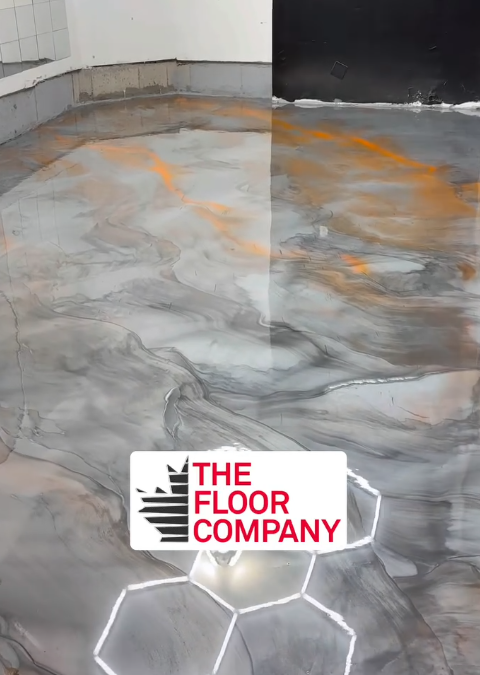 Grey and copper metallic epoxy