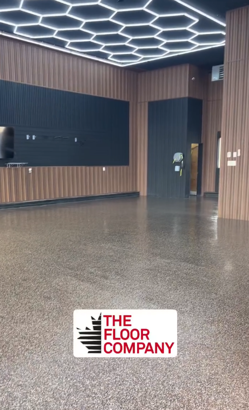 Flake epoxy showroom floor